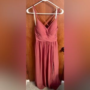 Azazie Jeanna desert rose bridesmaids dress size A8